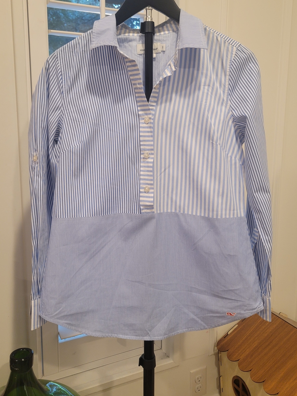Vineyard Vines Blue and White Striped Button-Down Shirt